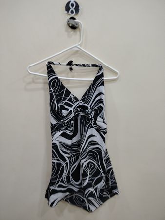 Black and White Swirl One-Piece Swimsuit