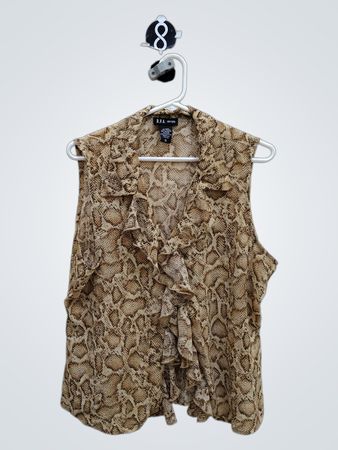 D.F.A. New York Snakeskin-Print Sleeveless Top