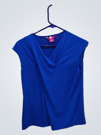 Sunstone Leigh Blue Cap Sleeve Top