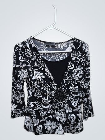 Black and White Floral Top