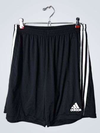 Black Adidas Shorts with White Stripes