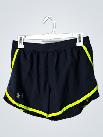Under Armour Black Running Shorts with Neon Green Stripes