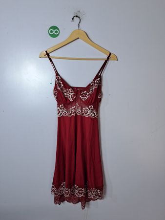 Red Lace Trim Chemise