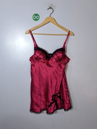 Pink Lace-Trimmed Chemise