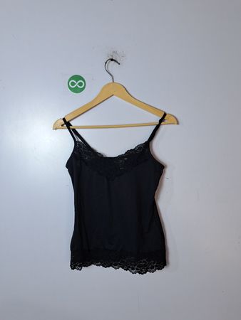 Black Camisole with Lace Trim