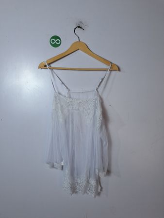 White Lace Trim Camisole Top