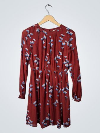 LOFT Floral Red Dress