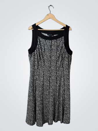 Perceptions New York Black and White Polka Dot Dress