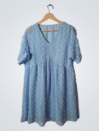 Light Blue Textured Mini Dress