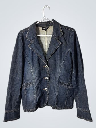 Contrast Denim Blazer Jacket