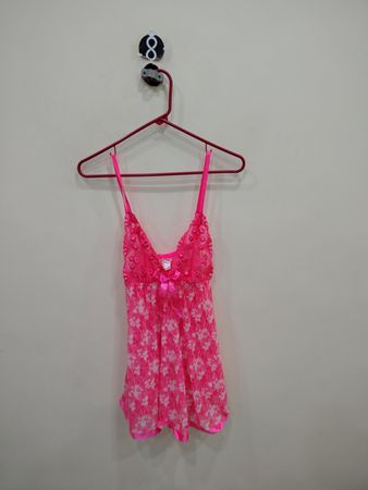 Pink Floral Babydoll Lingerie