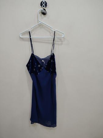 Blue Dress with White Designs