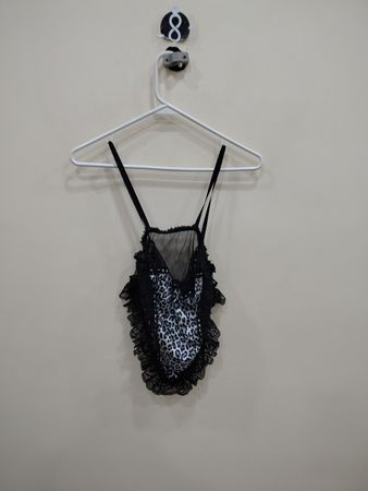 Sheer Leopard Print Teddy Lingerie