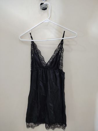 Black Lace Trim Chemise