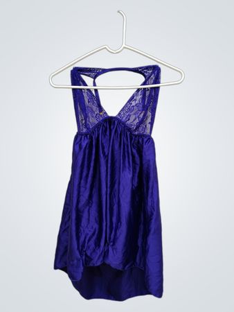 Blue Lace-Trimmed Chemise