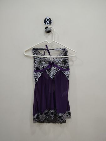 Purple Lace Trim Chemise