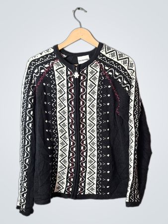 Breckenridge Black and White Patterned Sweater