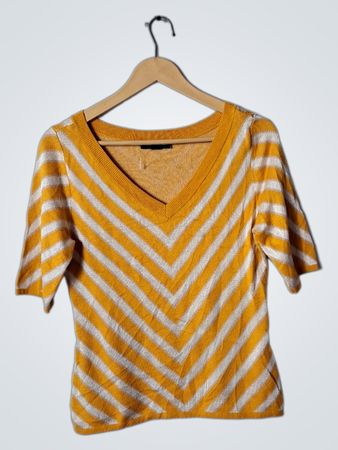 Ann Taylor Striped V-Neck Sweater