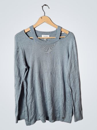 Calvin Klein Women's Light Blue Cut-Out Sweater
