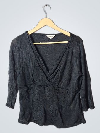 CHARME Black Long-Sleeve Top