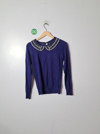 Boden Beaded Collar Knit Sweater