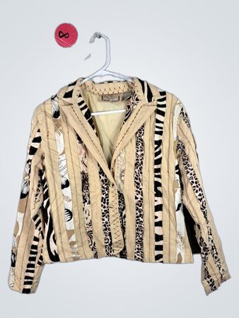 Life Style Petite Animal Print Jacket