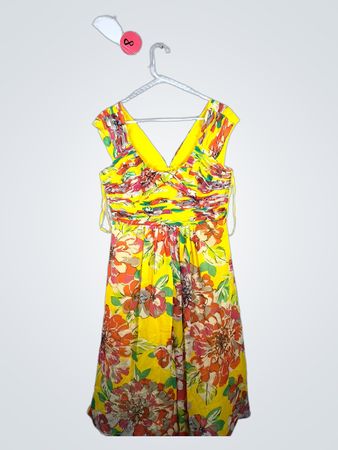 Jones New York Floral Yellow Dress