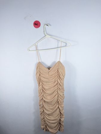 Beige Ruched Dress