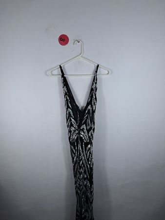 Black and Silver Sequined Dress