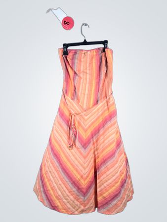 Orange and Pink Striped Dress
