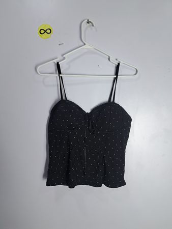 No Boundaries Black Polka Dot Corset Cami Top
