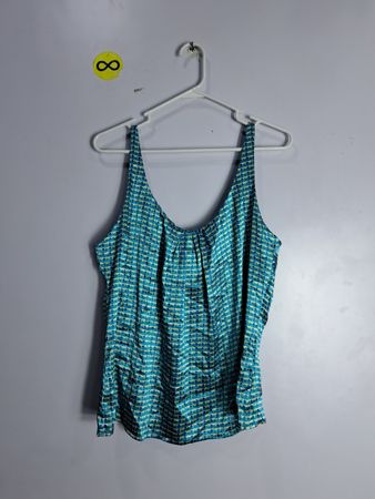 Blue Patterned Tank Top