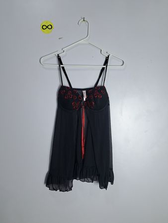 Black Lingerie Dress with Red Hearts