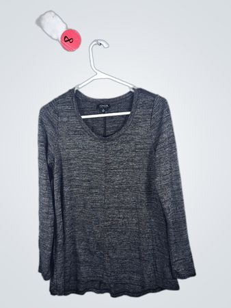 Jones New York Gray Long-Sleeve Top