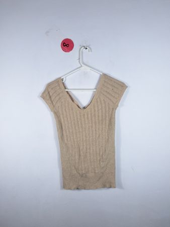 Victoria's Secret Beige Ribbed Knit Top
