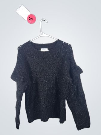 Old Navy Black Knit Ruffle Sweater