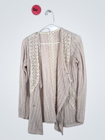Maurices Beige Lace Cardigan