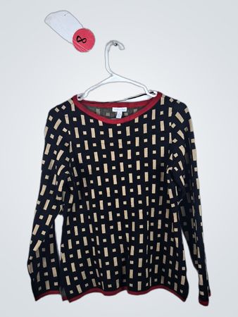 Charter Club Long Sleeve Geometric Pattern Shirt