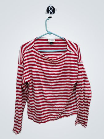 Universal Thread Red and White Striped Long-Sleeve Shirt