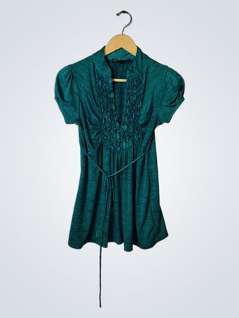 Heart & Soul Teal Striped Blouse