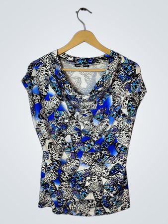 cable & gauge butterfly print blouse