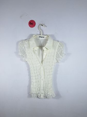 Princess Polly White Ruched Short Sleeve Shirt