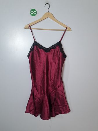delicates Red Silk Nightgown