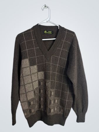 Brown Plaid Sweater