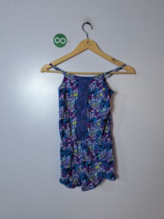 Blue Floral Romper