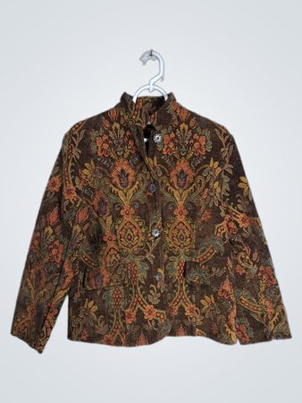 Flashback Women's Brown Floral Print Jacket Size M