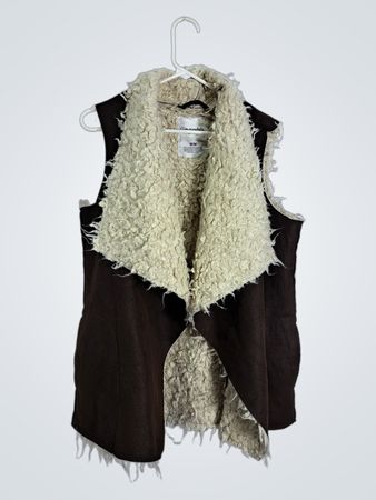 Aeropostale Brown Faux Shearling Vest