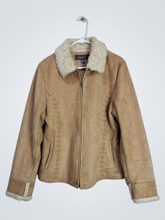 Liz Claiborne Suede Sherpa Lined Jacket