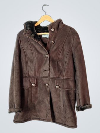 Anne Klein Faux Shearling Lined Coat