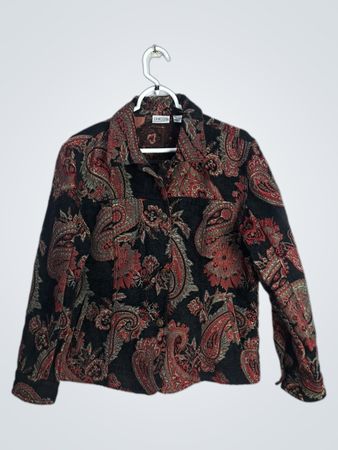 Chico's Paisley Print Button-Up Jacket